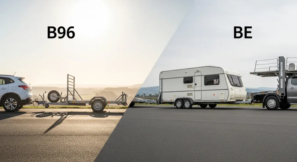 B96 vs BE: differenze, requisiti e limiti del traino