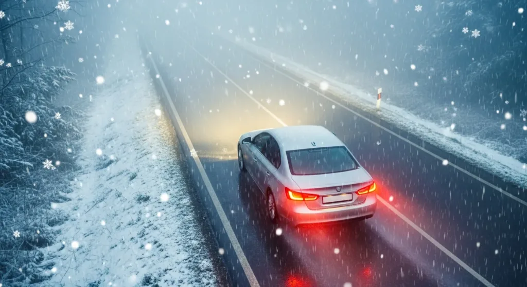 Guida completa alla guida con pioggia, neve e nebbia: comportamenti e luci corrette